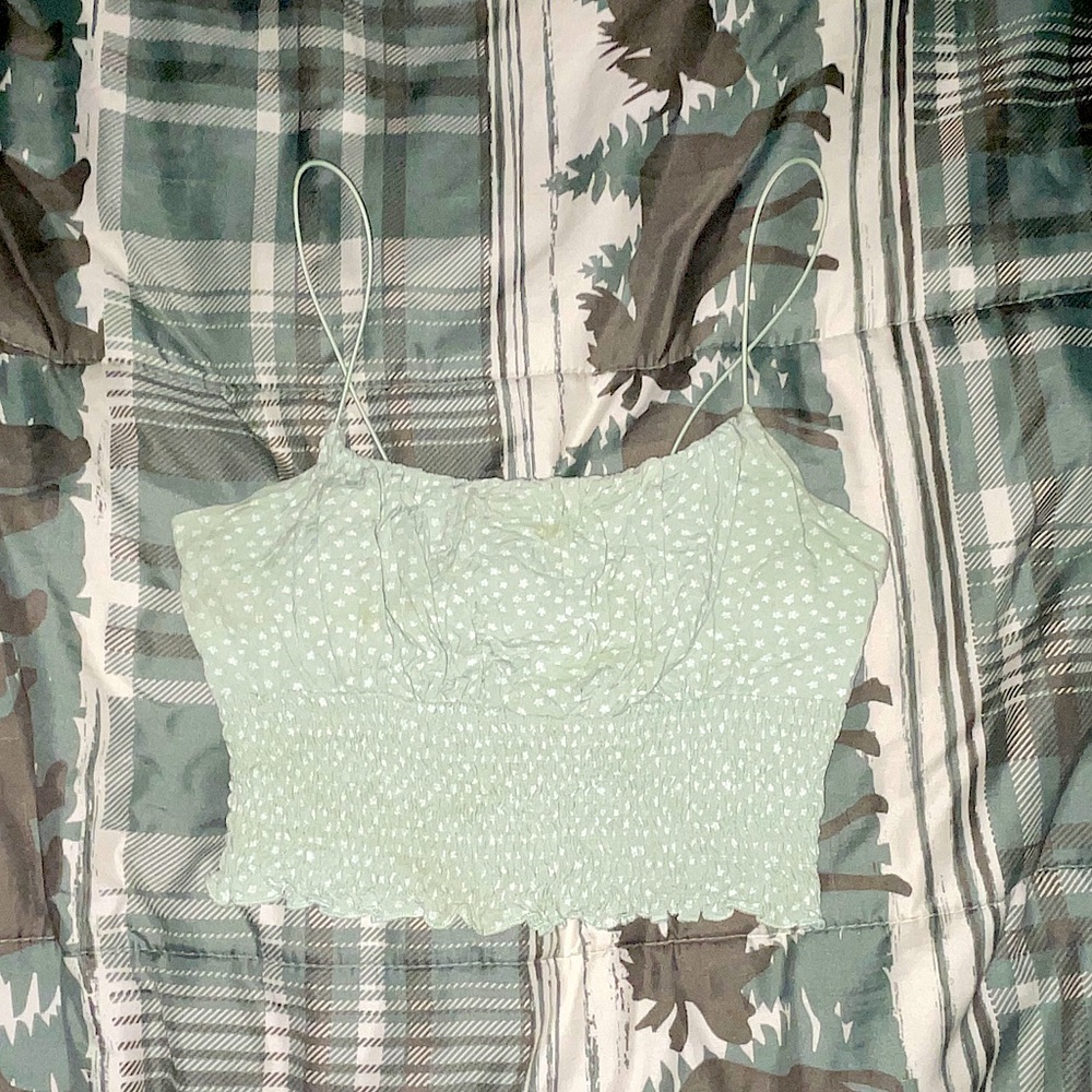 Ruched Green Floral Tank From LA Hearts (XS)